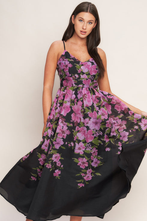 nightfall-blossom-woven-midi-dress Flying Tomato - Sophia's StyleDRESSES-1